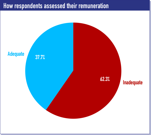 How respondents assessed their remuneration