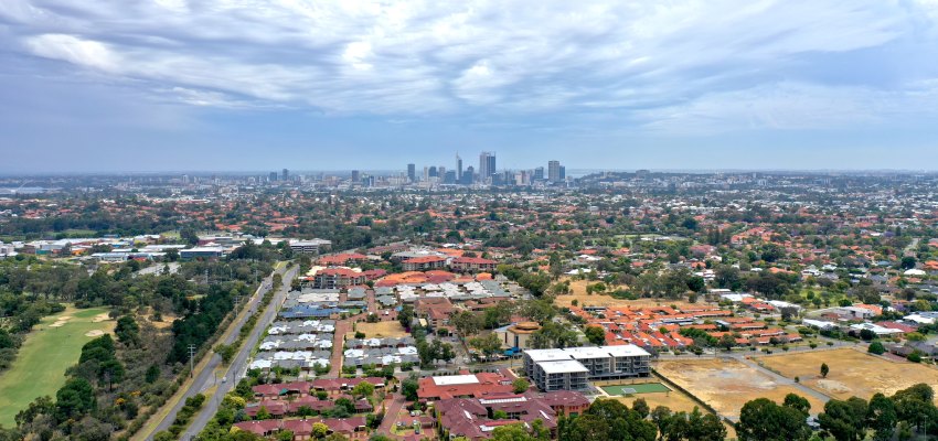 Perth Western Australia aerial shot reb