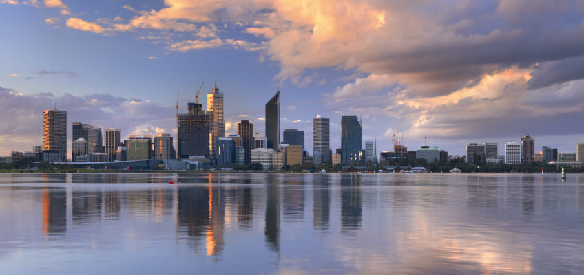 Perth skyline sunset reb