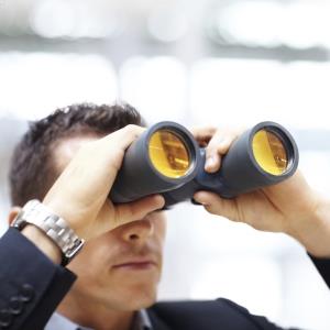 binoculars looking to future
