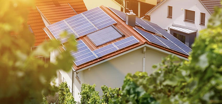 House with solar panels